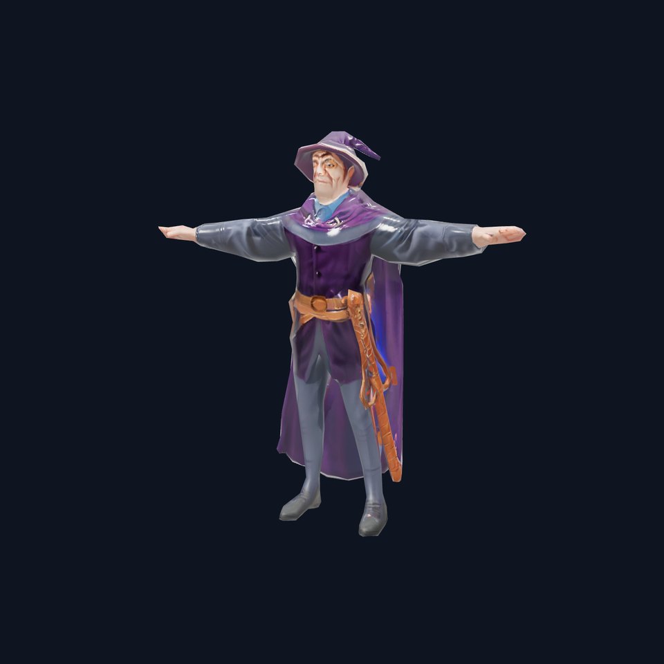 Wizard Model Pack with Purple Robe and Staff